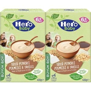 Hero Baby Kaşık Maması 400GR Sütlü Peynirli Pekmezli 8 Tahıllı 2 Li Set