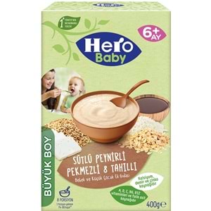 Hero Baby Kaşık Maması 400GR Sütlü Peynirli Pekmezli 8 Tahıllı 3 Lü Set