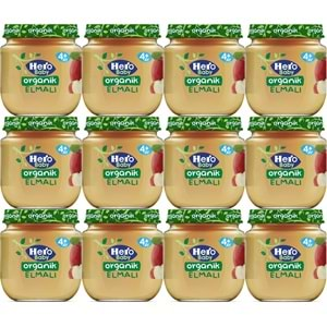 Hero Baby Kavanoz Maması 120GR Organik Elmalı (12 Li Set)