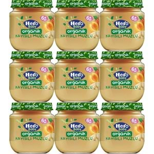 Hero Baby Kavanoz Maması 120GR Organik Kayısılı Muzlu (9 Lu Set)