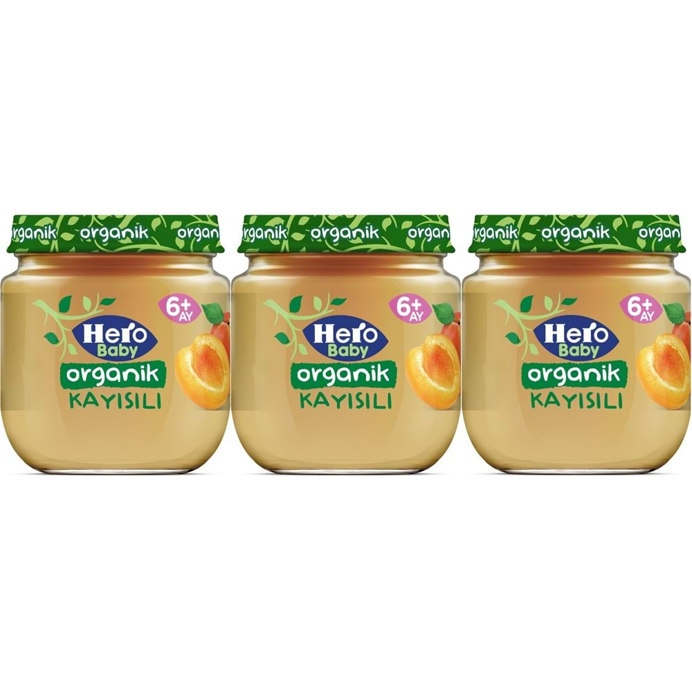 Hero Baby Kavanoz Maması 120GR Organik Kayısılı (3 Lü Set)