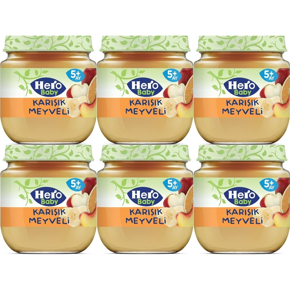 Hero Baby Kavanoz Maması 125GR Karışık Meyveli 6 Lı Set