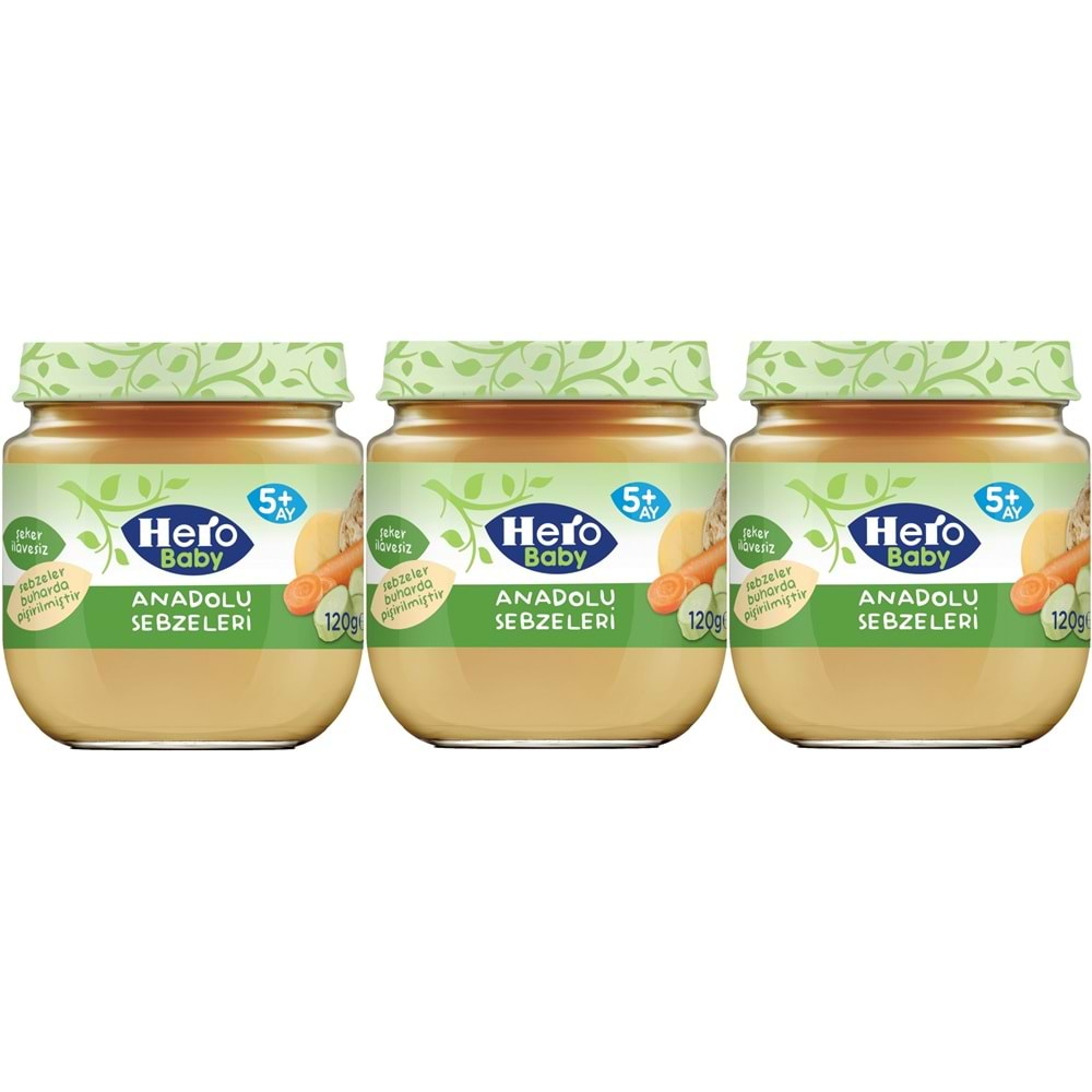 Hero Baby Kavanoz Maması 120GR Anadolu Sebzeleri (3 Lü Set)