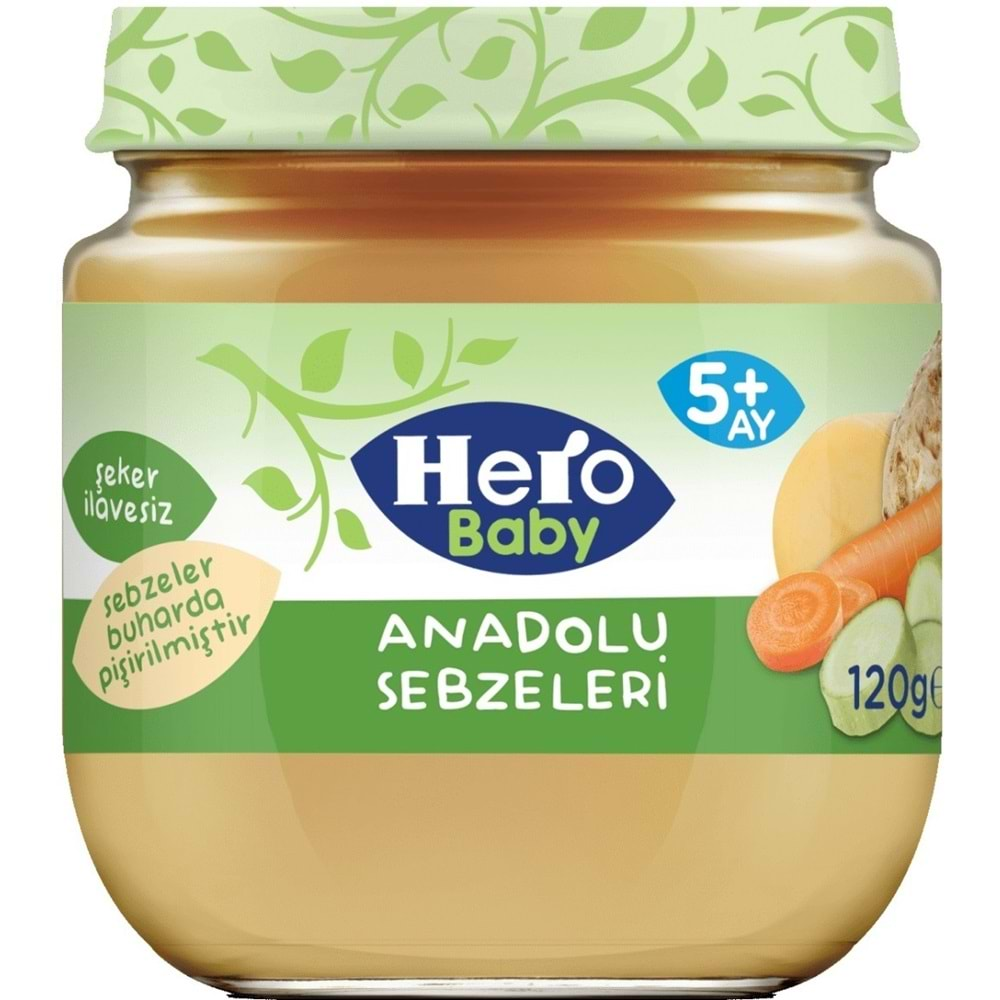 Hero Baby Kavanoz Maması 120GR Anadolu Sebzeleri (3 Lü Set)