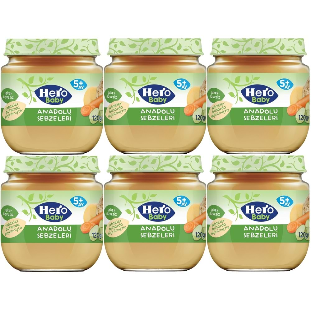 Hero Baby Kavanoz Maması 120GR Anadolu Sebzeleri (6 Lı Set)