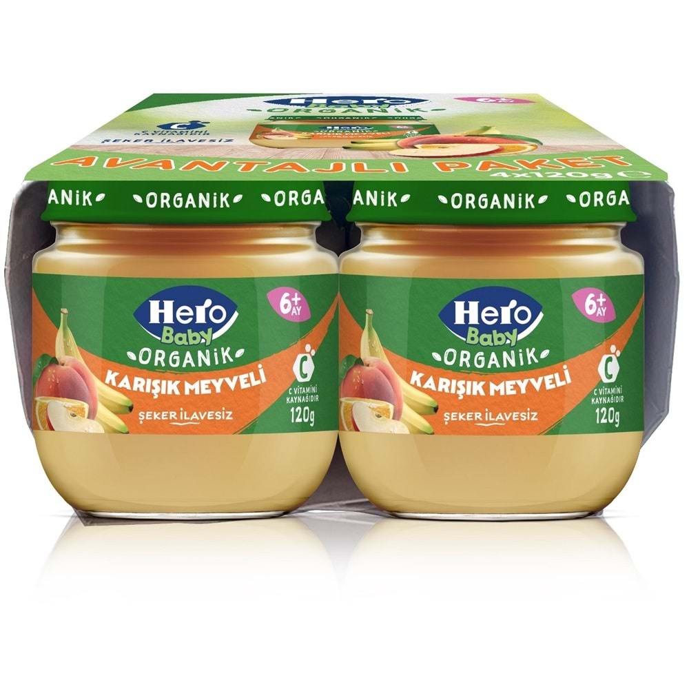 Hero Baby Kavanoz Maması 120GR Avantaj Pk (48 Li Set) Karışık Meyveli (12PK*4)