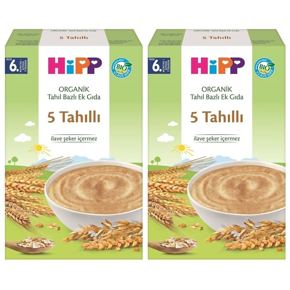 Hipp Organik 5 Tahıllı Kaşık Maması 200Gr 2 Li Set