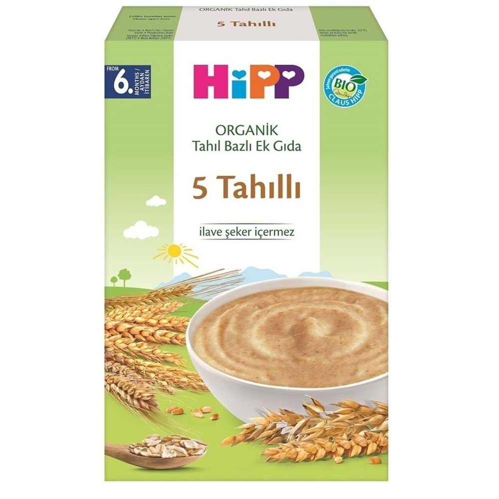 Hipp Organik 5 Tahıllı Kaşık Maması 200Gr 2 Li Set