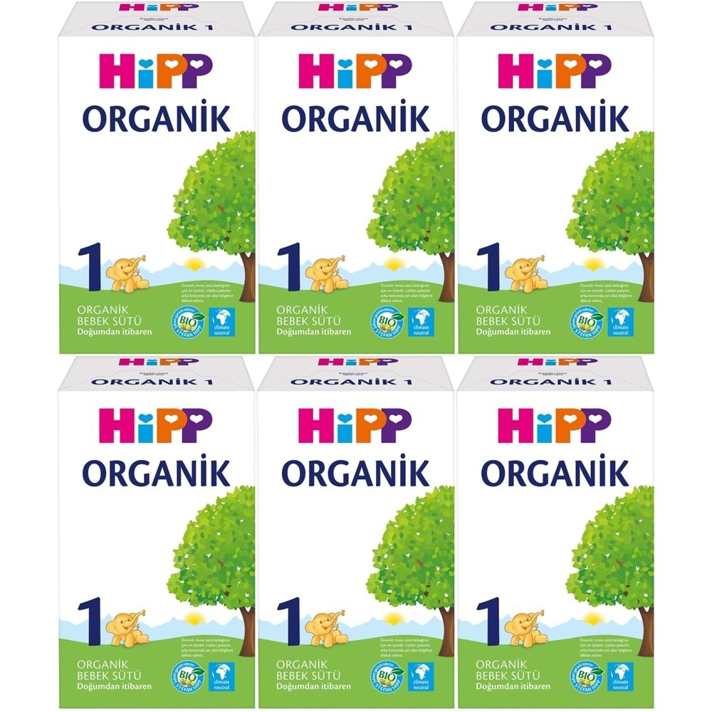 Hipp Organik Bebek Sütü 600GR No:1 (1. Aydan İtibaren) (6 Lı Set)