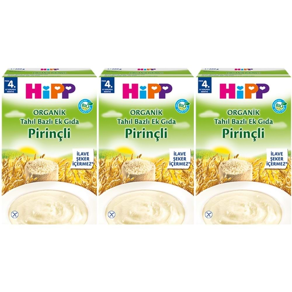 Hipp Organik Pirinçli Tahıl Bazlı Kaşık Maması 200Gr (3 Lü Set)