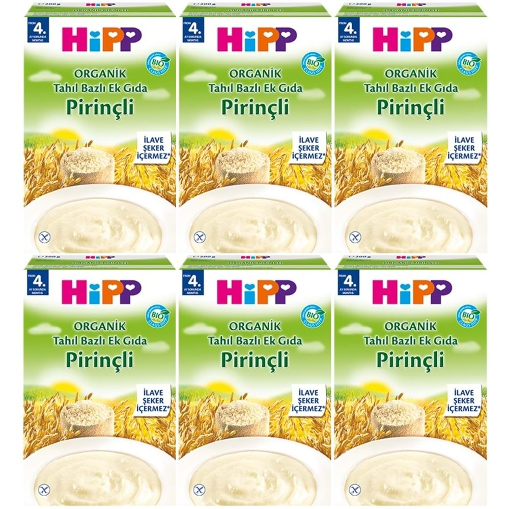 Hipp Organik Pirinçli Tahıl Bazlı Kaşık Maması 200Gr (6 Lı Set)