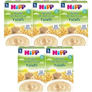 Hipp Organik Yulaflı Tahıl Bazlı Kaşık Maması 200Gr (5 Li Set)