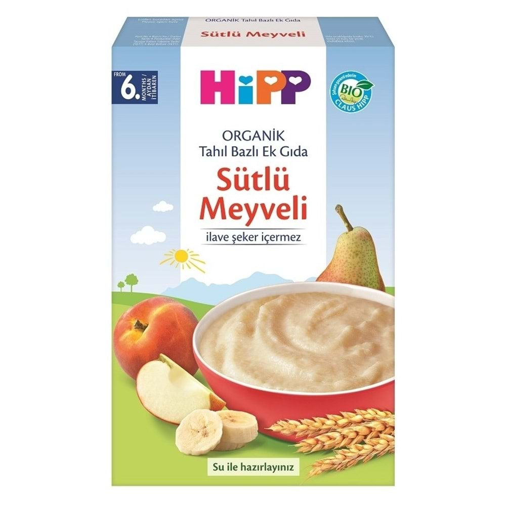 Hipp Organik Sütlü Meyveli Tahıl Bazlı Kaşık Maması 250Gr (3 Lü Set)