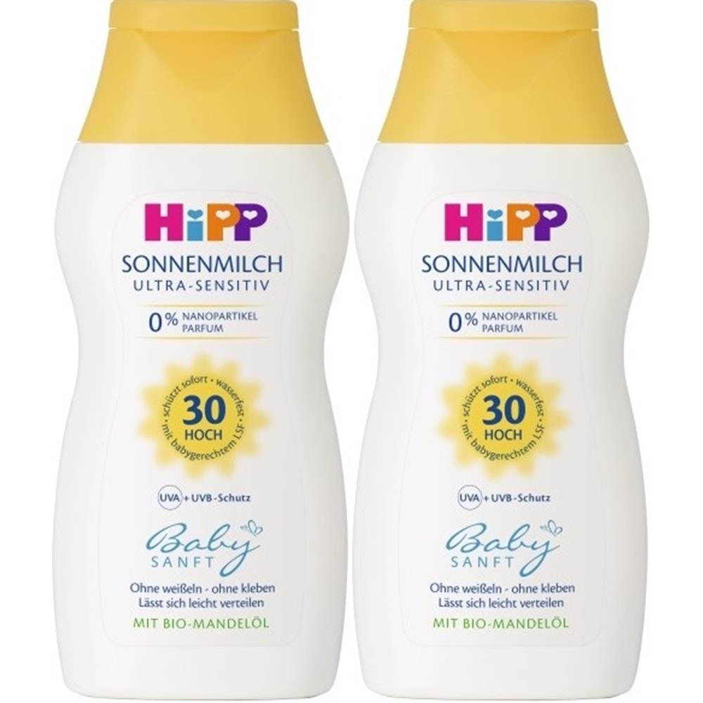 Hipp Babysanft Bebek Güneş Sütü 200Ml (30 Faktör) (2 Li Set)