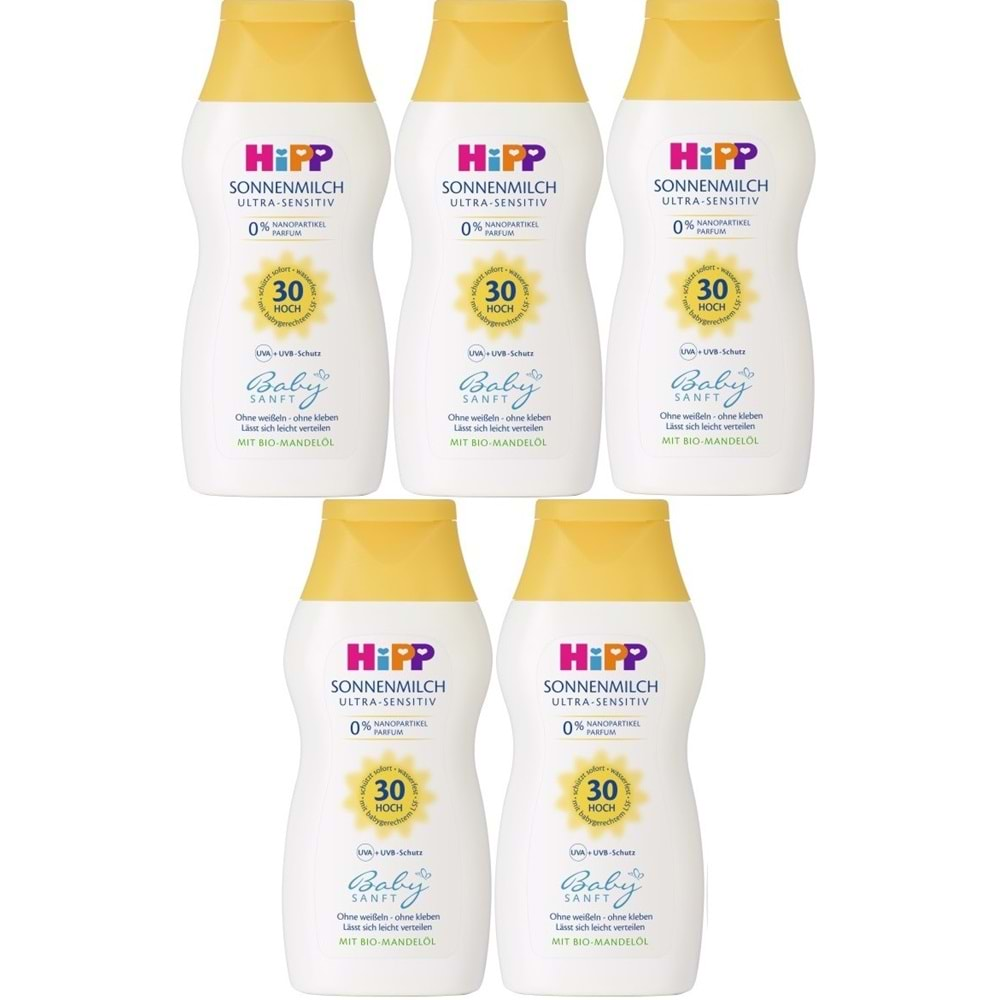 Hipp Babysanft Bebek Güneş Sütü 200Ml (30 Faktör) (5 Li Set)