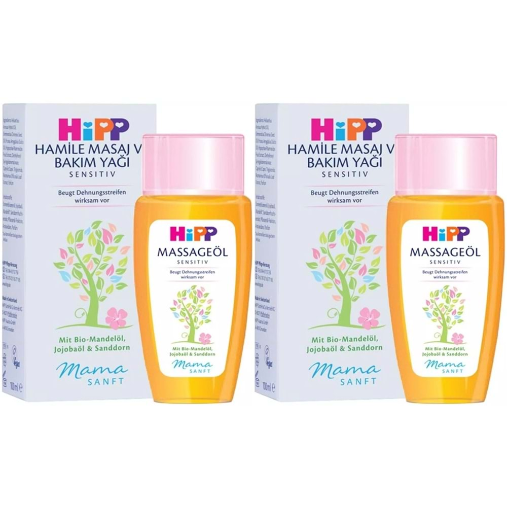 Hipp Mamasanft Hamile Masaj ve Bakım Yağı Sensıtıv 100ML (2 Li Set)