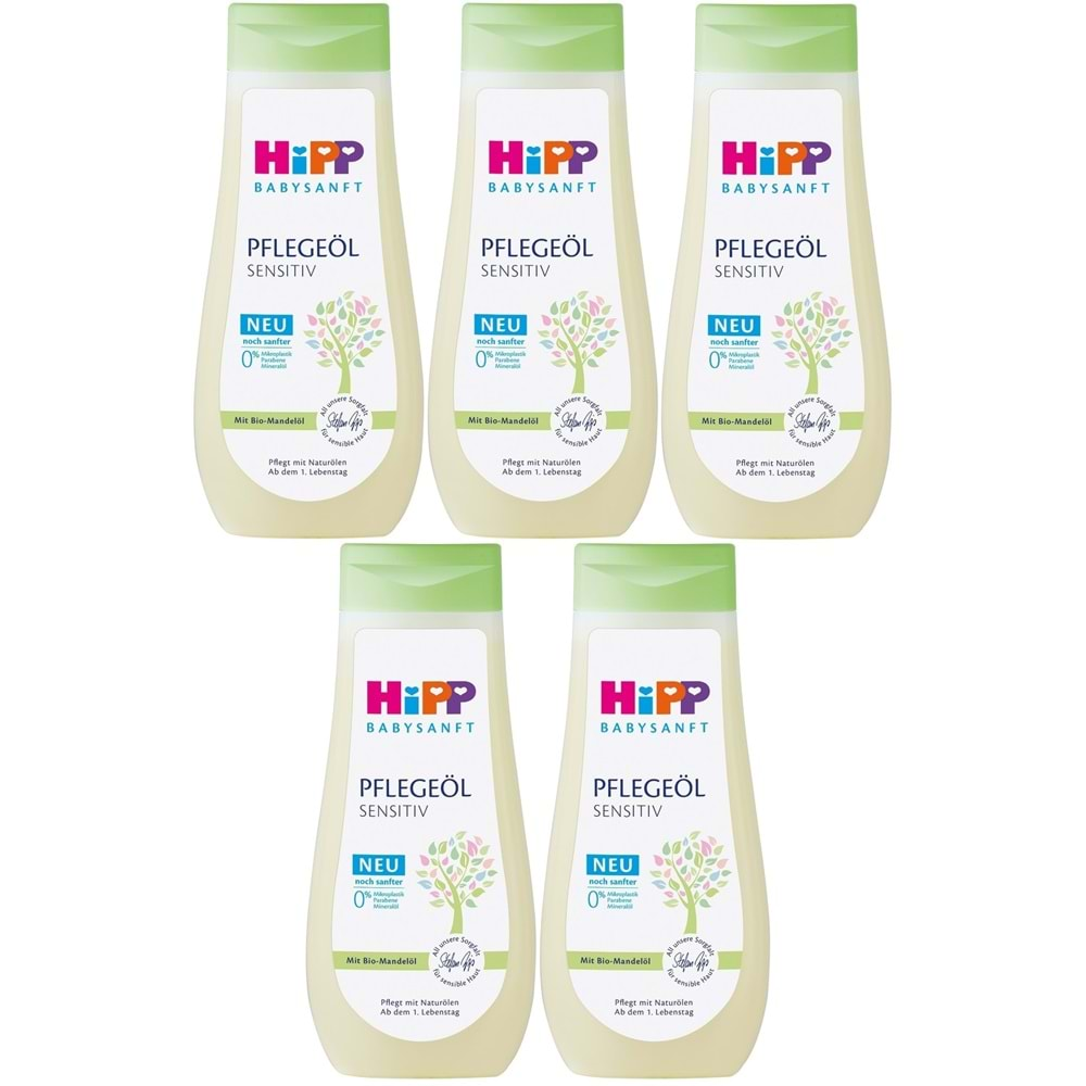 Hipp Babysanft Bebek Bakım Yağı/Pelegeöl Sensıtıv 200ML (5 Li Set)