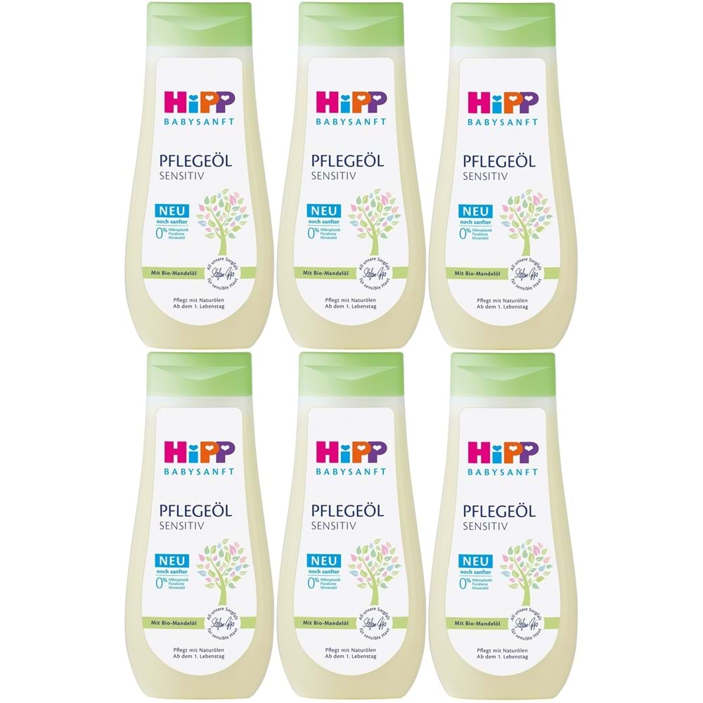 Hipp Babysanft Bebek Bakım Yağı/Pelegeöl Sensıtıv 200ML (6 Lı Set)