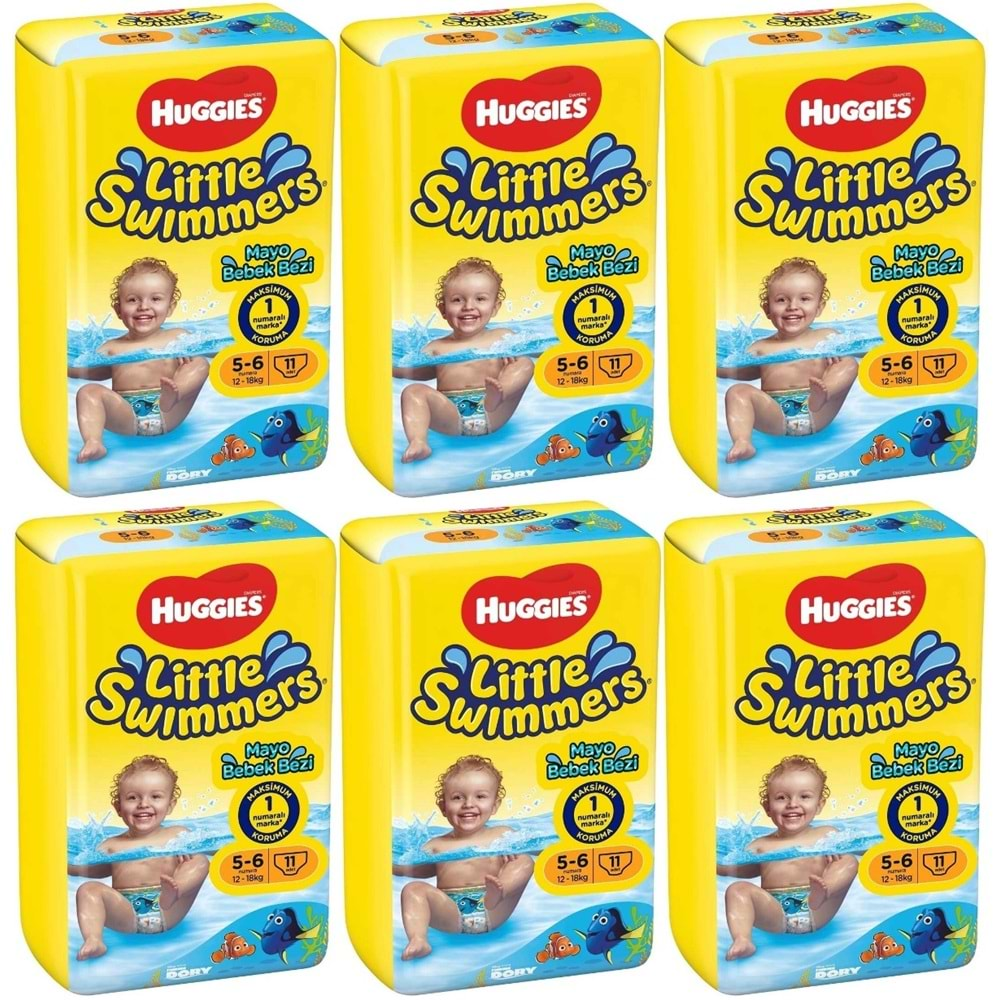 Huggıes Little Swımmers Mayo Bebek Bezi Beden:5-6 (12-18KG) 66 Adet (6PK*11)