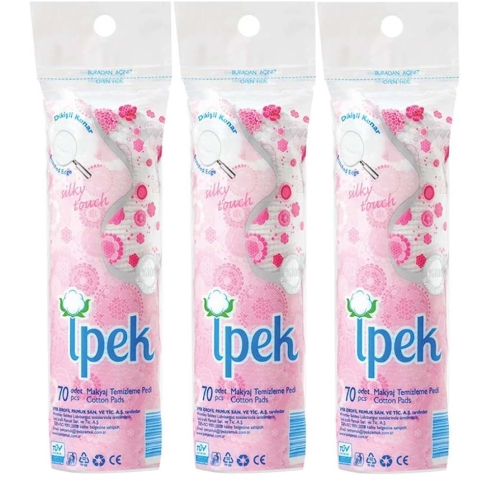 İpek Makyaj Temizleme Pedi 210 Adet (3PK*70)