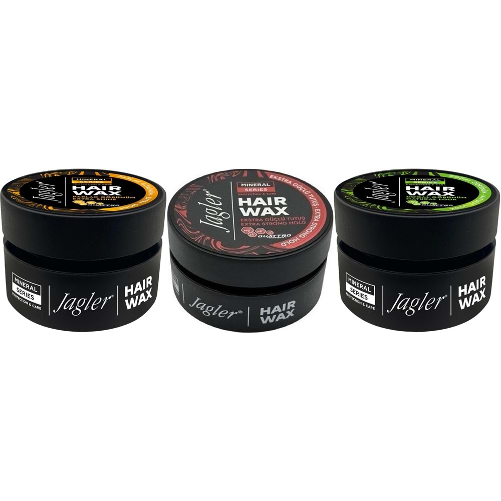 Jagler Süper Wax 150 ML Parlak Görünüm - Doğal Görünüm - Ekstra Güçlü Tutuş (Karma 3 Lü Set)