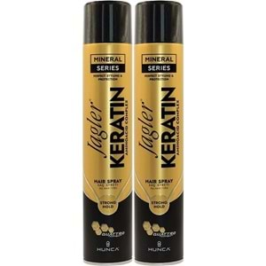 Jagler Saç Spreyi 400ML Keratinli Keratin Strong Hold - Minarelli - Ekstra Sert (2 Li Set)