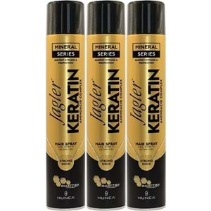 Jagler Saç Spreyi 400ML Keratinli Keratin Strong Hold - Minarelli - Ekstra Sert (3 Lü Set)