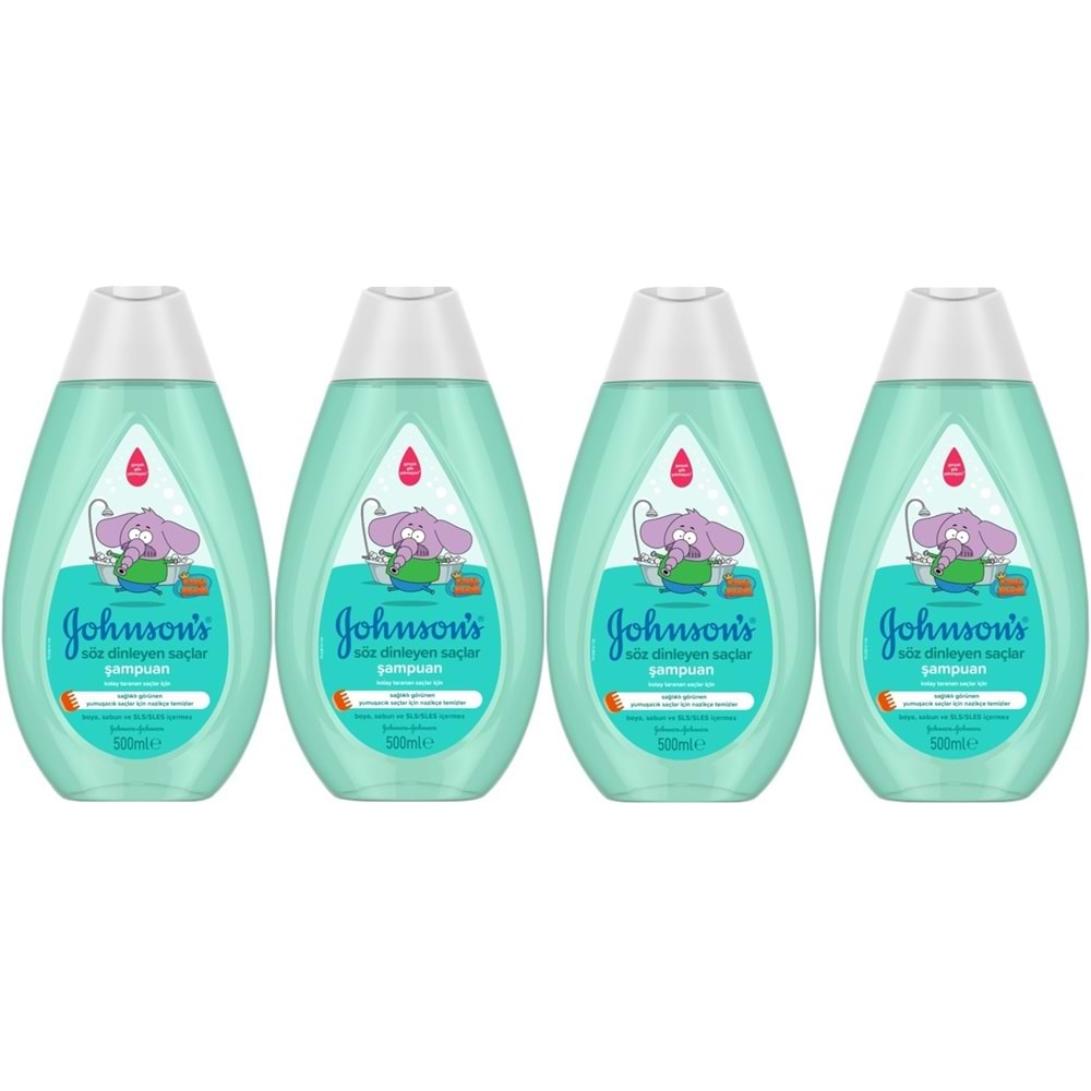 Johnsons Baby Bebek Şampuanı 500ML Kral Şakir Söz Dinleyen Saçlar (4 Lü Set)