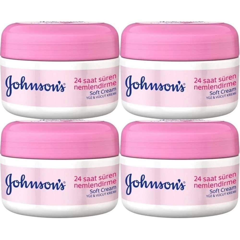 Johnsons Soft Nemlendirici Yüz ve Vücut Kremi 200ML (4 Lü Set)