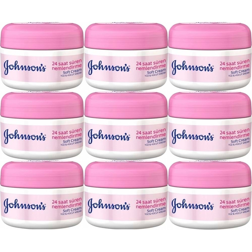 Johnsons Soft Nemlendirici Yüz ve Vücut Kremi 200ML (9 Lu Set)