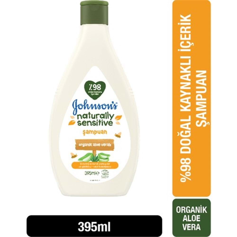 Johnsons Baby Şampuanı 395ML Natural Sensitive (Organik Aloe Veralı) (2 Li Set)