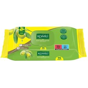 Komili Islak Havlu Mendil 90 Yaprak (3 Lü Set) Zeytin Yağlı Plastik Kapaklı (3PK*90) 270 Yaprak