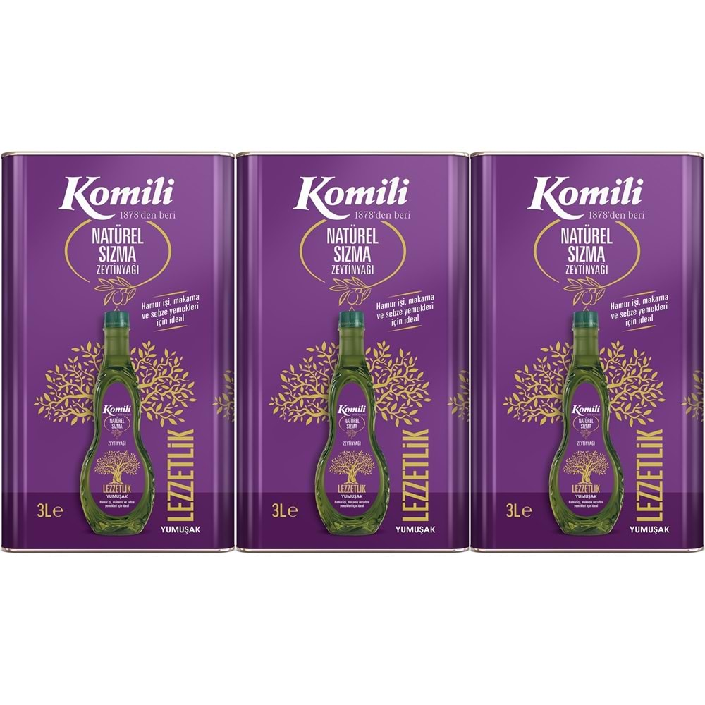 Komili Zeytinyağı 9LT Natural Ege Sızması (Teneke) (3PK*3LT)