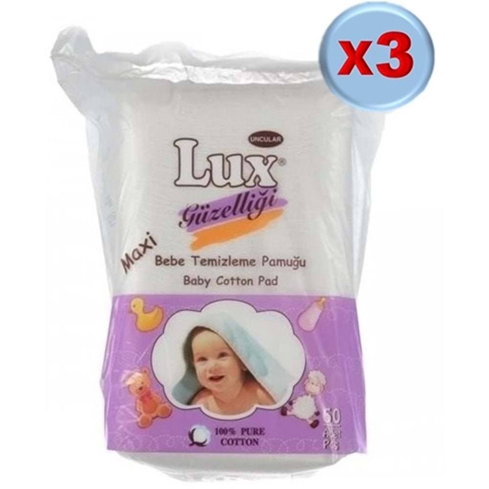 Lüx Bebek Temizleme Pamuğu 180 Adet (3Pk*60)