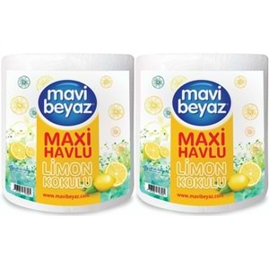 Mavi Beyaz Maxi Kağıt Havlu Dev Rulo Pk Limon Kokulu (2 Li Set)