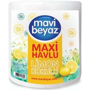 Mavi Beyaz Maxi Kağıt Havlu Dev Rulo Pk Limon Kokulu (2 Li Set)