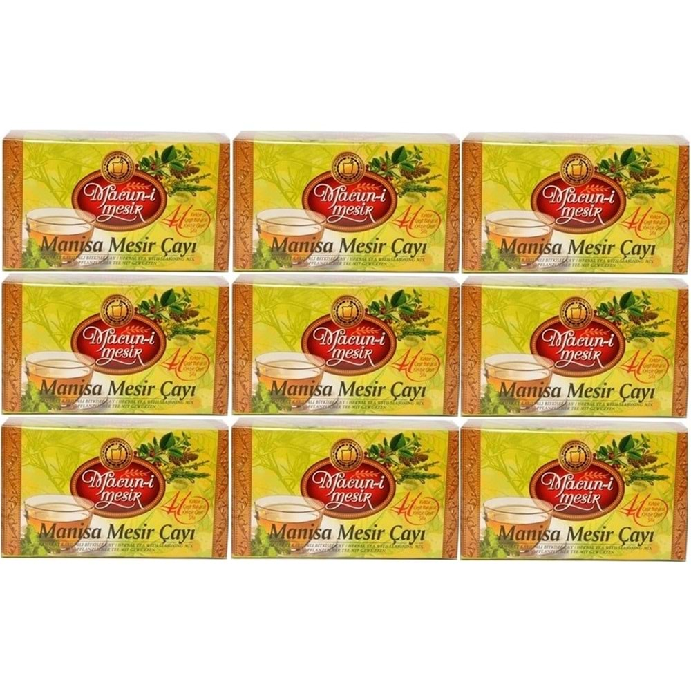 Manisa Mesir Macunu Çayı Orjinal 20 Li Pk 40Gr (20 Adetx2GR) Süzen Poşet Bardak (9 Lu Set)