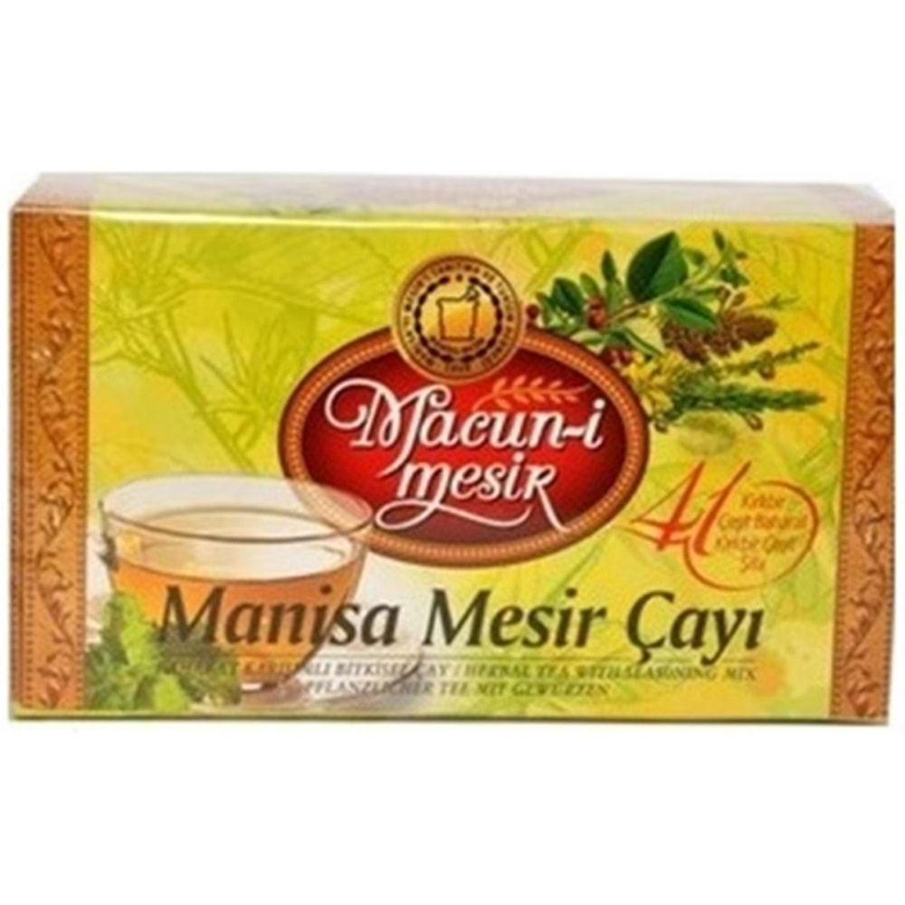 Manisa Mesir Macunu Çayı Orjinal 20 Li Pk 40Gr (20 Adetx2GR) Süzen Poşet Bardak (9 Lu Set)