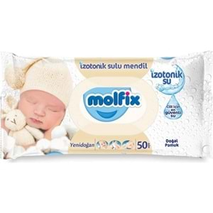 Molfix Islak Havlu Mendil İzotonik Yeni Doğan 12 Li Set 50 Yaprak Pamuklu Plastik Kapaklı