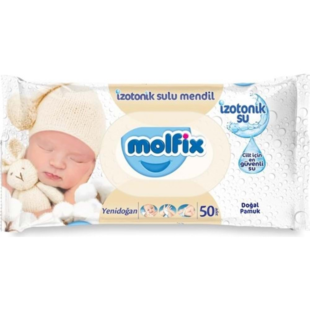 Molfix Islak Havlu Mendil İzotonik Yeni Doğan 24 Lü Set 50 Yaprak Pamuklu Plastik Kapaklı