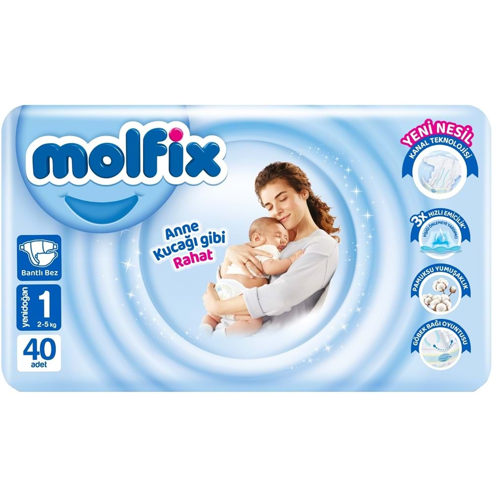 Molfix Bebek Bezi Beden:1 (2-5Kg) Yeni Doğan 200 Adet Jumbo Mega Pk