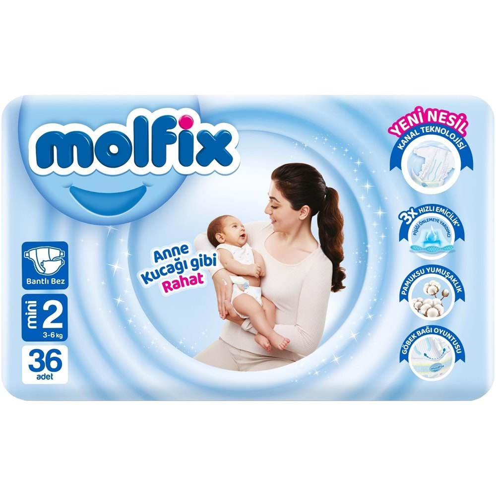 Molfix Bebek Bezi Beden:2 (3-6Kg) Mini 216 Adet Jumbo Ekstra Pk