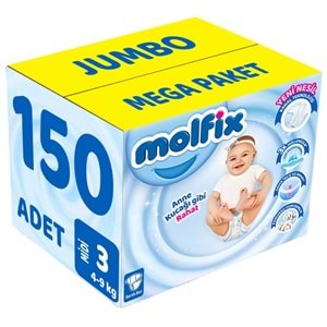 Molfix Bebek Bezi Beden:3 (4-9Kg) Midi 150 Adet Jumbo Mega Pk