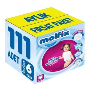 Molfix Külot Bebek Bezi Beden:6 (15+KG) Extra Large 111 Adet Aylık Fırsat Pk