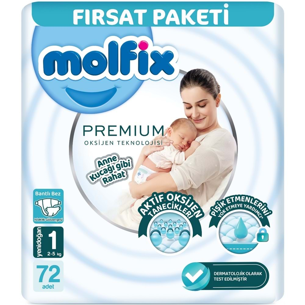 Molfix Premium Bebek Bezi Beden:1 (2-5KG) Yeni Doğan 360 Adet Mega Ultra Fırsat Pk