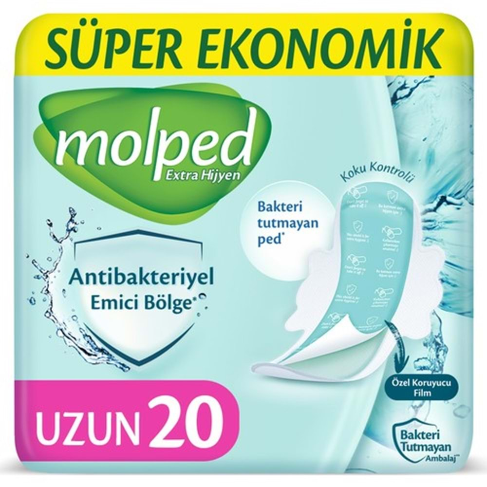 Molped Antibakteriyel Hijyenik Ped Uzun 80 Adet Süper Ekonomik Pk (4PK*20)