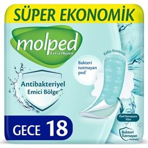 Molped Antibakteriyel Hijyenik Ped Gece 108 Adet Süper Ekonomik Pk (6PK*18)