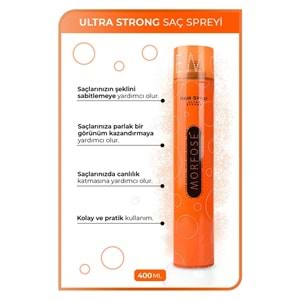 Morfose Saç Spreyi 400ML Ultra Sert (Turuncu) (18 Li Set)