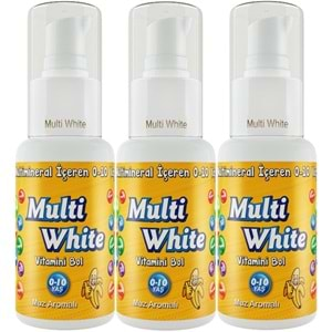 Multi White Diş Macunu 50ML Muz Aromalı Bol Vitaminli (0-10 Yaş) (3 Lü Set)