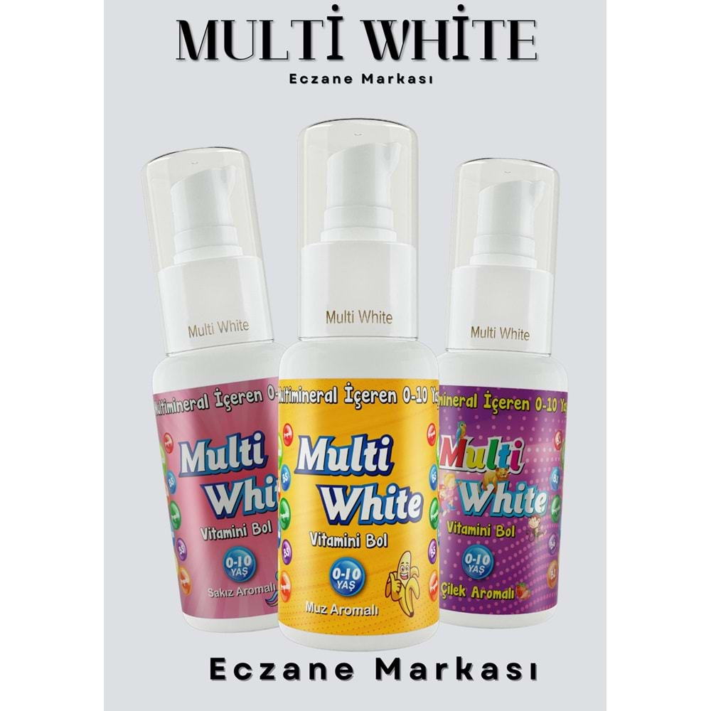 Multi White Diş Macunu 50ML Muz Aromalı Bol Vitaminli (0-10 Yaş) (3 Lü Set)